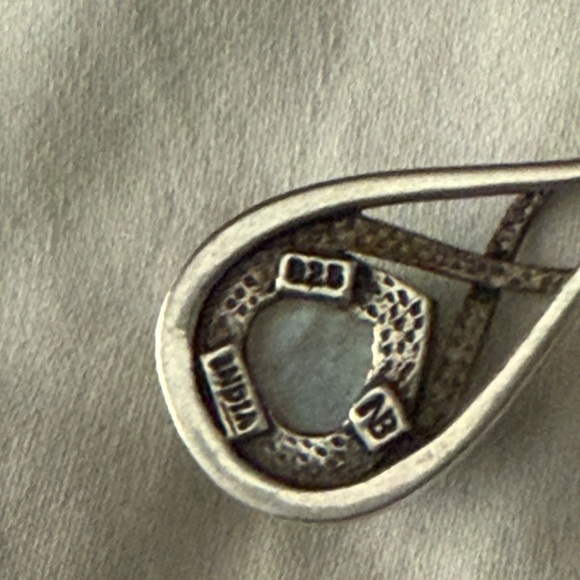 Silver Moonstone Teardrop Earrings - Picture 2 of 2